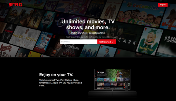 Netflix Clone homepage